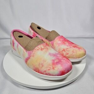 Skechers Go Step Lite Pink Yellow Tie Dye Slip‎ On Sneakers Women's Size 9.5